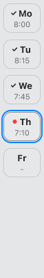 A screenshot of the Chronos app sidebar in compact layout and light mode