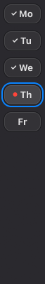 A screenshot of the Chronos app sidebar in micro layout and dark mode