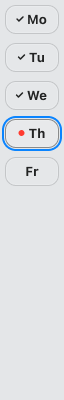 A screenshot of the Chronos app sidebar in micro layout and light mode